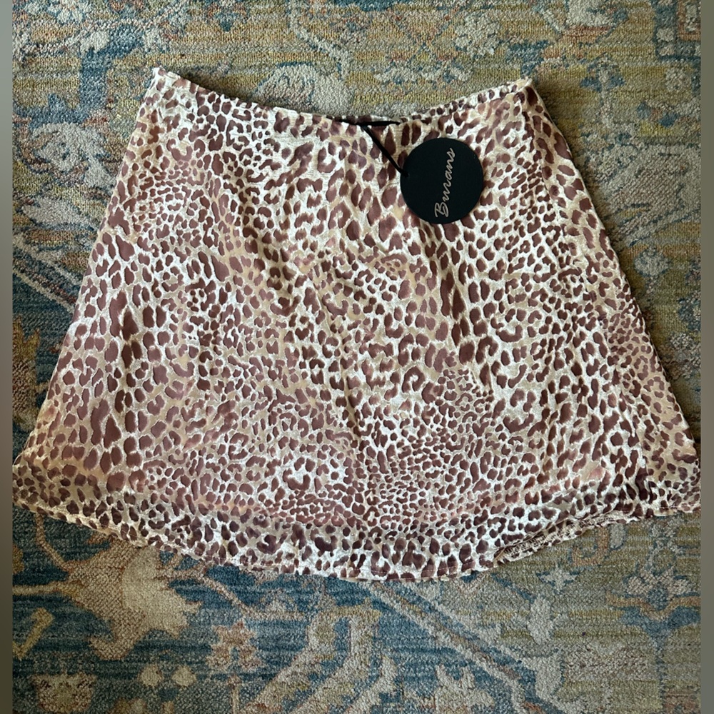 Leopard print skater skirt